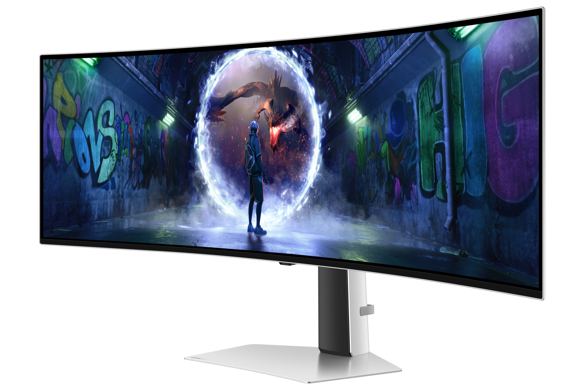 49" Odyssey OLED G9 G93SD DQHD 240Hz Gaming Monitor R-Perspective Silver 