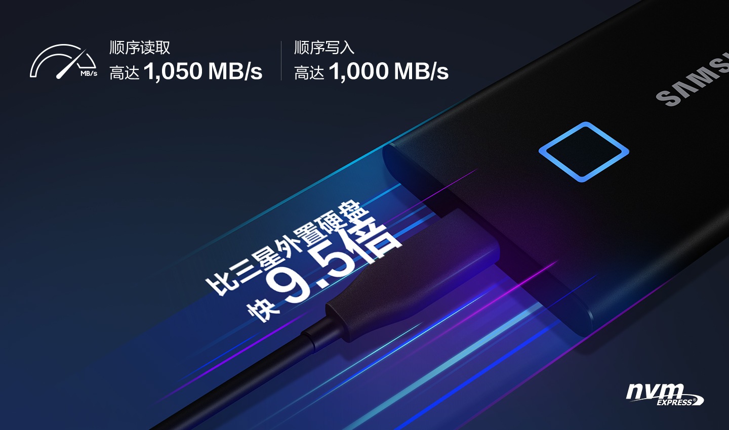 快如闪电的<br>传输速度