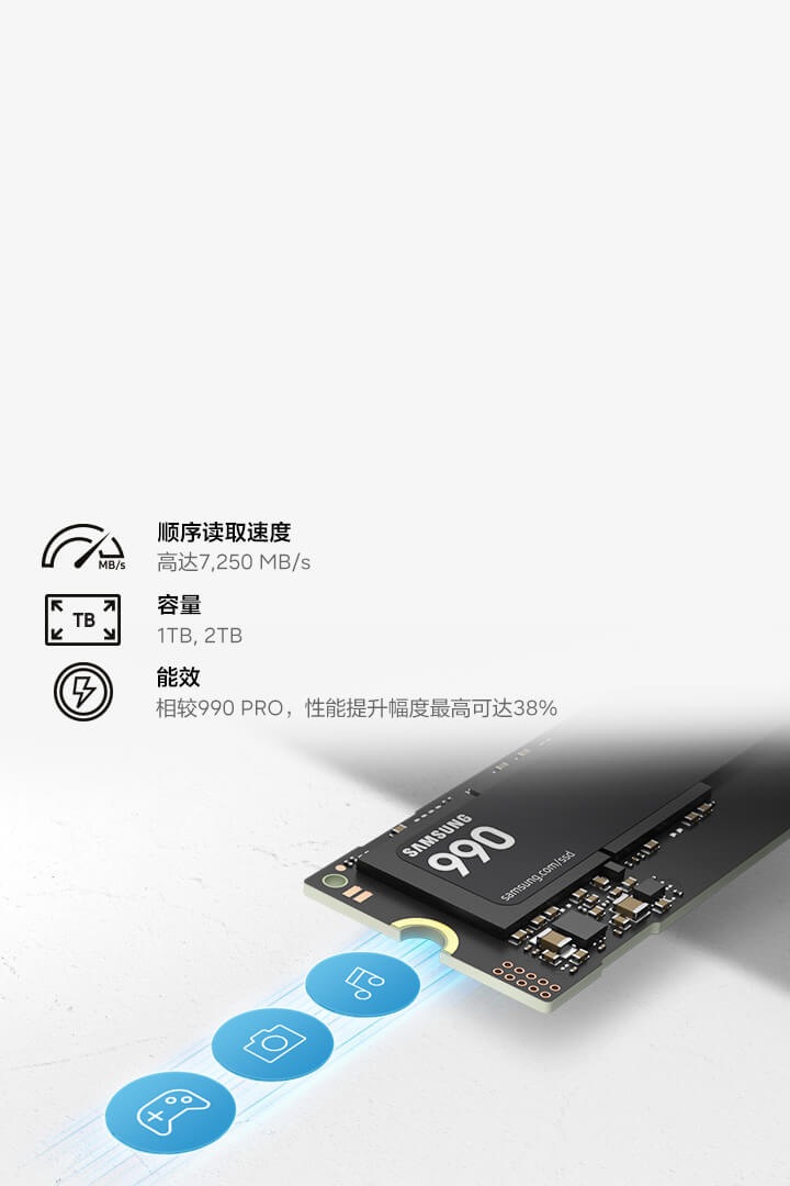 990 PCIe 4.0 NVMe M.2 固态硬盘| 三星电子中国