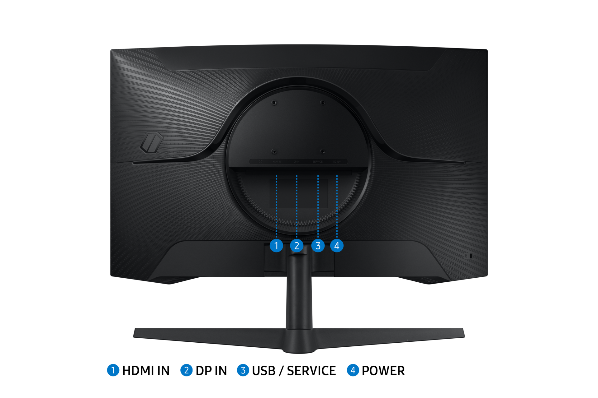 27" Odyssey G5 G55C QHD 165Hz Curved Gaming Monitor Detail-Connectivity2 Black 