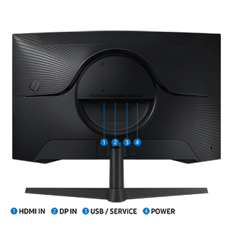 27" Odyssey G5 G55C QHD 165Hz Curved Gaming Monitor Detail-Connectivity2 Black 