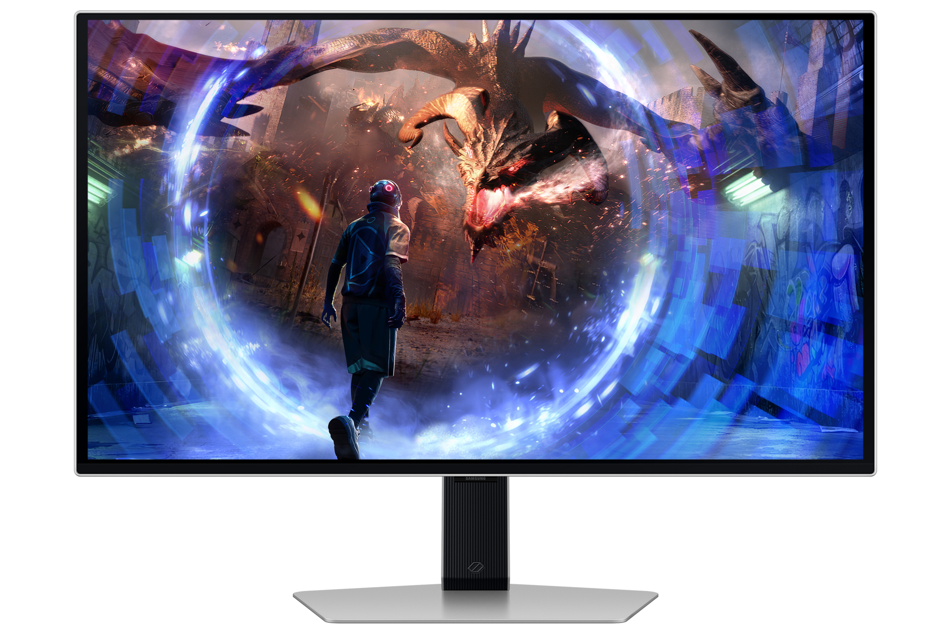 27" Odyssey OLED G6 G60SD QHD 360Hz Gaming Monitor Front2 Silver 