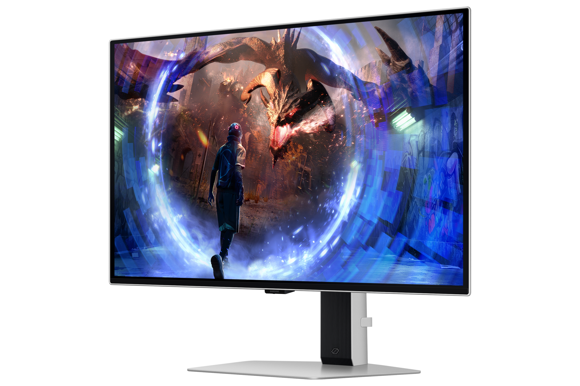 27" Odyssey OLED G6 G60SD QHD 360Hz Gaming Monitor R-perspective Silver 
