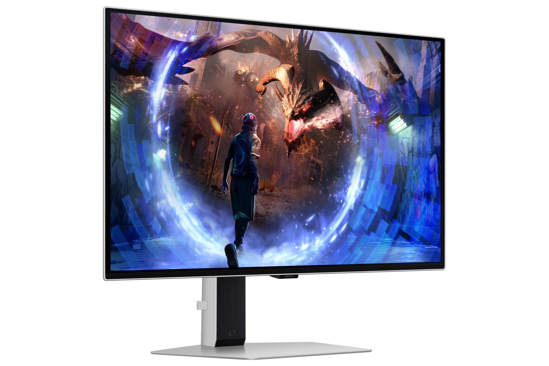 27" Odyssey OLED G6 G60SD QHD 360Hz Gaming Monitor L-perspective Silver 
