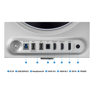 27" Odyssey OLED G6 G60SD QHD 360Hz Gaming Monitor Detail-Connectivit Silver 