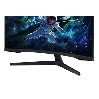 32" Odyssey G5 G55C QHD 165Hz Curved Gaming Monitor Detail-Stand Black 