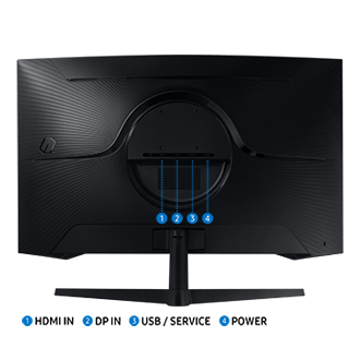 32" Odyssey G5 G55C QHD 165Hz Curved Gaming Monitor Detail-Connectivity2 Black 