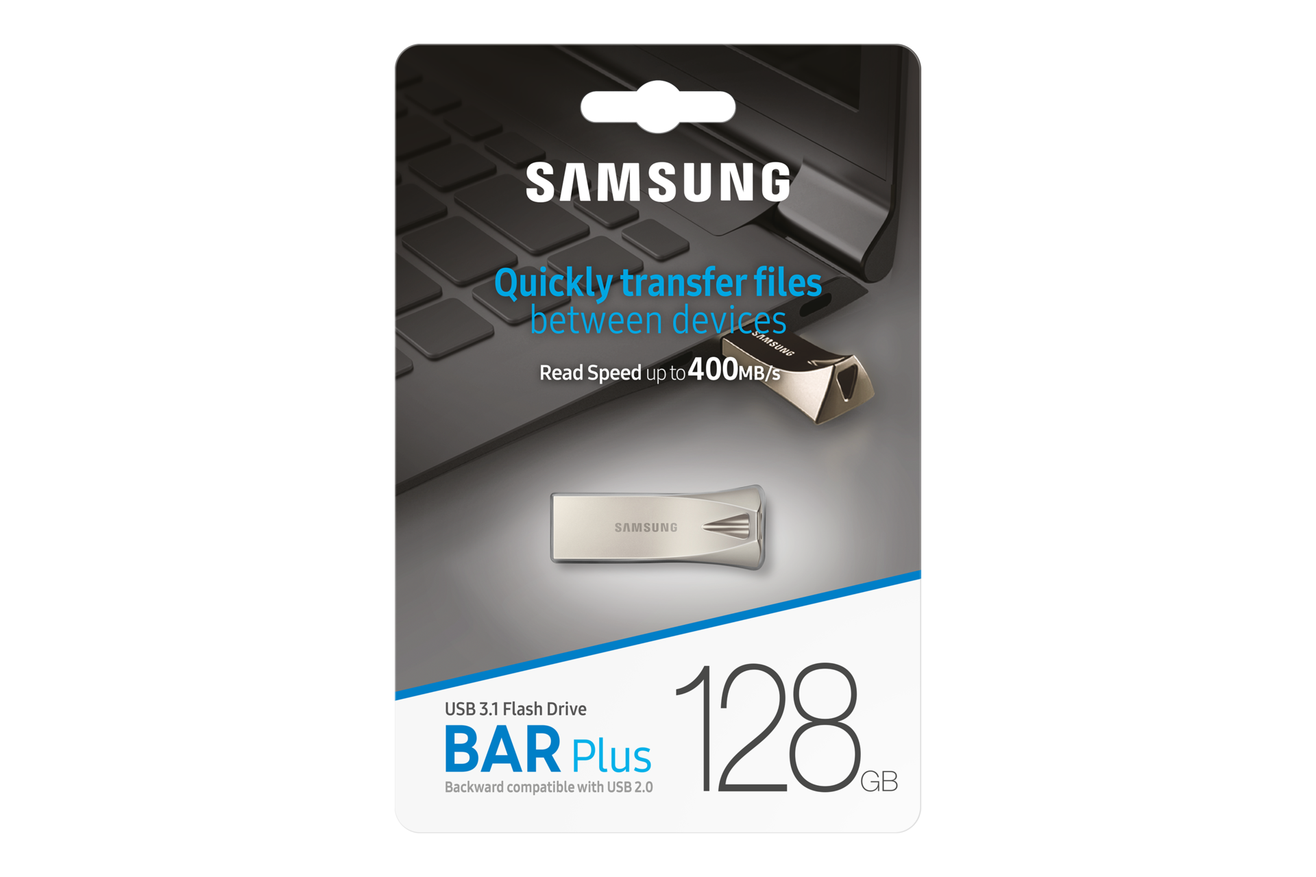 BAR升级版+ USB3.1 Gen1 闪存盘 香槟银 Front-PKG Silver 