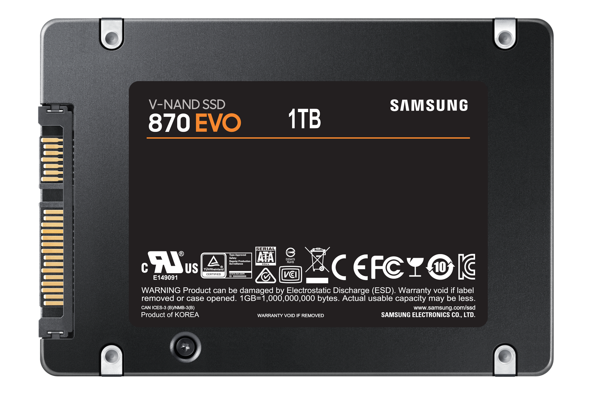 SSD 870 EVO SATA III  2.5 inch Back Black 