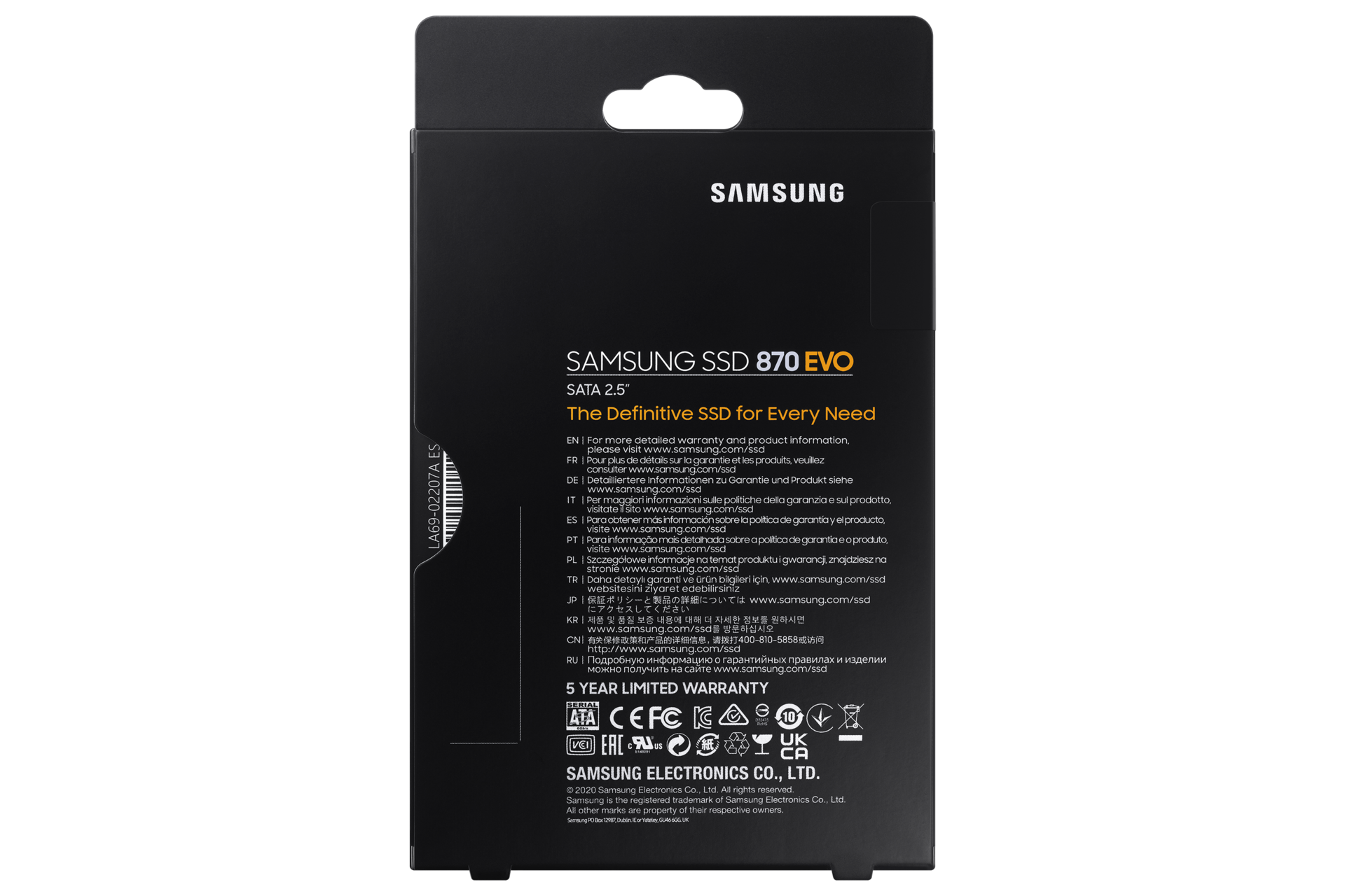 SSD 870 EVO SATA III  2.5 inch PKG-Back Black 