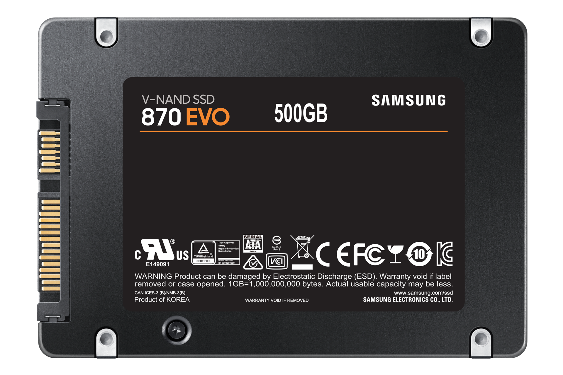 SSD 870 EVO SATA III  2.5 inch Back Black 