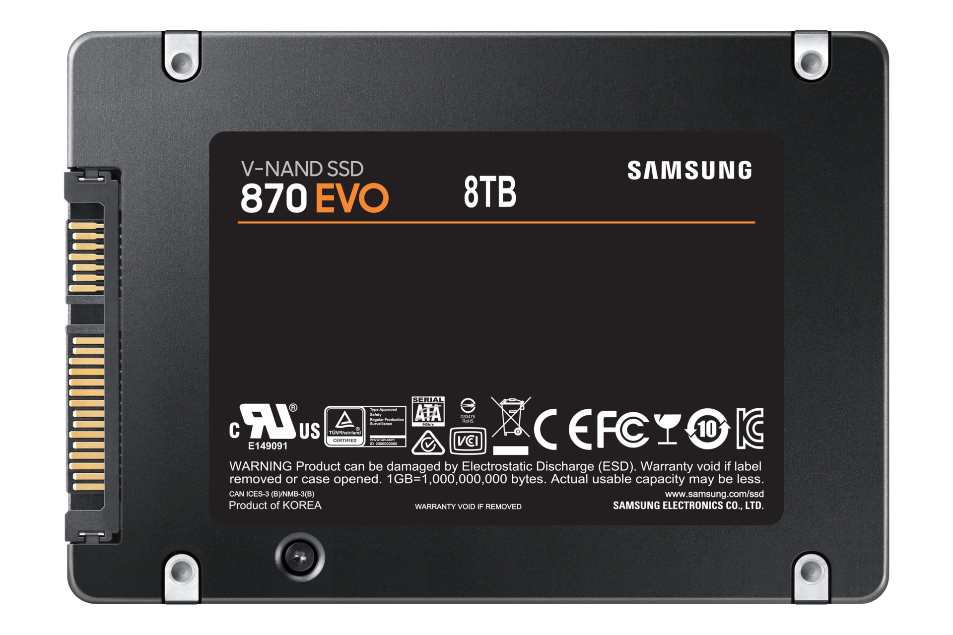 SSD 870 EVO SATA III  2.5 inch Back Black 