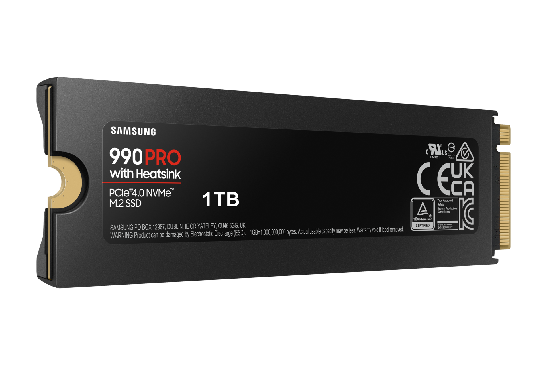 990 PRO With Heatsink (散热片版) PCIe 4.0 NVMe M.2 固态硬盘 L-Perspective-with-Label Black 