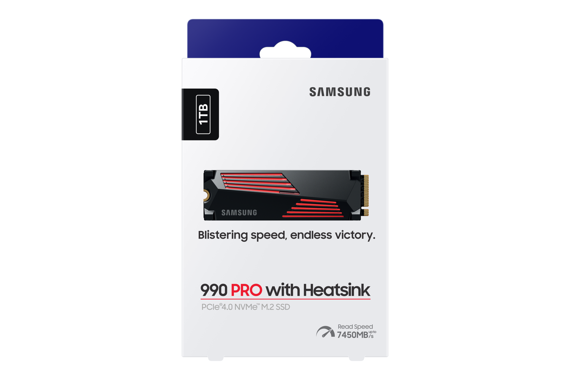 990 PRO With Heatsink (散热片版) PCIe 4.0 NVMe M.2 固态硬盘 PKG-Front Black 