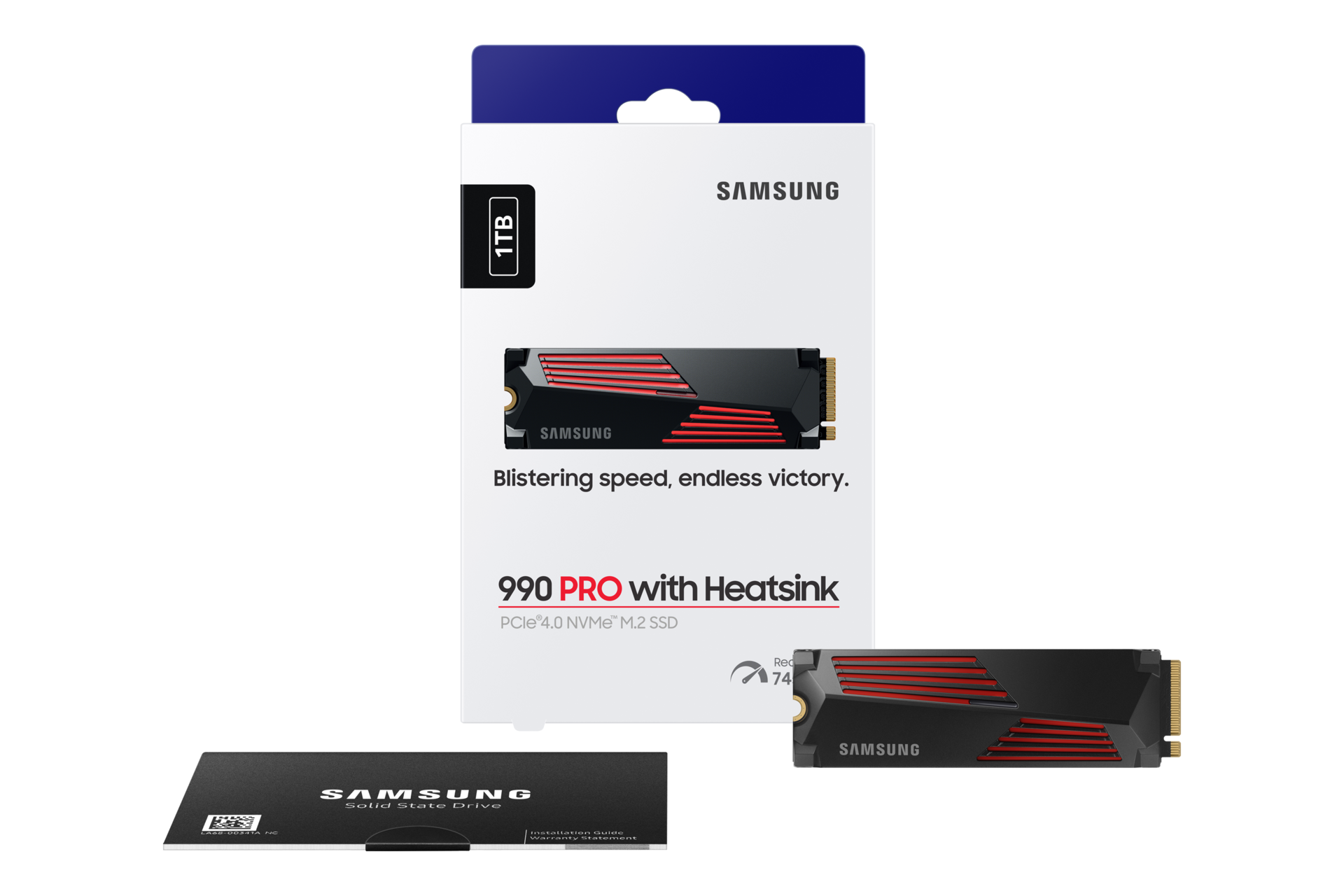 990 PRO With Heatsink (散热片版) PCIe 4.0 NVMe M.2 固态硬盘 PKG-Full-Shot Black 