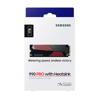 990 PRO With Heatsink (散热片版) PCIe 4.0 NVMe M.2 固态硬盘 PKG-Front Black 