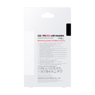 990 PRO With Heatsink (散热片版) PCIe 4.0 NVMe M.2 固态硬盘 PKG-Back Black 