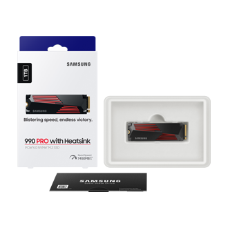 990 PRO With Heatsink (散热片版) PCIe 4.0 NVMe M.2 固态硬盘 PKG-Full-Shot2 Black 