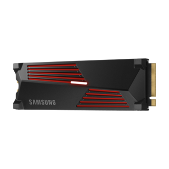 990 PRO With Heatsink (散热片版) PCIe 4.0 NVMe M.2 固态硬盘 R-Perspective-with-Heatsink-LED-ON- Black 