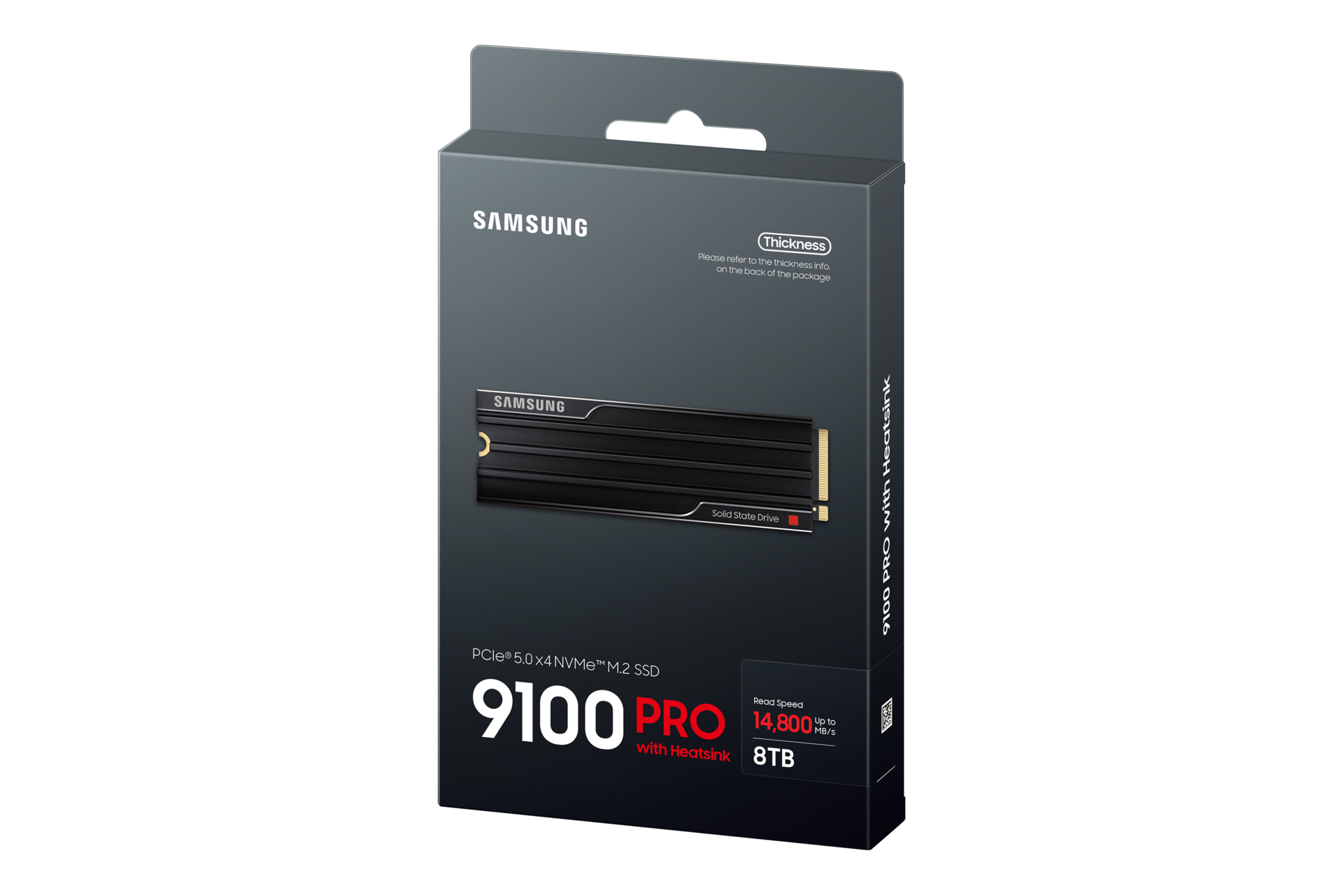 9100 PRO With Heatsink (散热片版) PCIe 5.0 NVMe M.2 固态硬盘 PKG-R-Perspective Black 