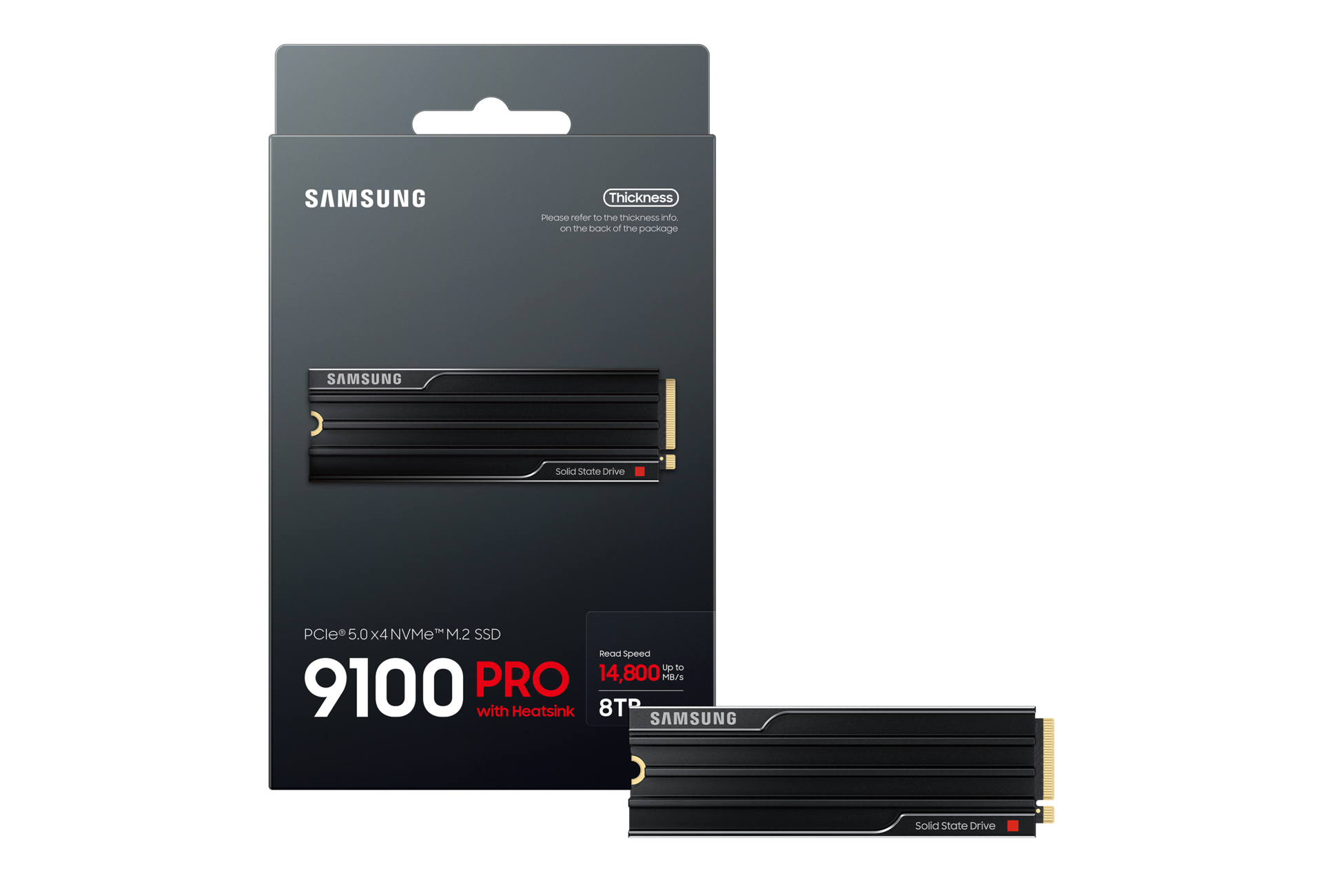 9100 PRO With Heatsink (散热片版) PCIe 5.0 NVMe M.2 固态硬盘 PKG-Full-Shot Black 