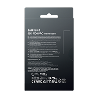 9100 PRO With Heatsink (散热片版) PCIe 5.0 NVMe M.2 固态硬盘 PKG-Back Black 