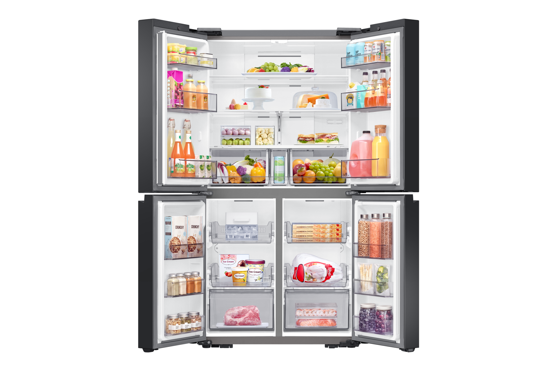 front-open-with-food Clean White&Glam Deep Charcoal