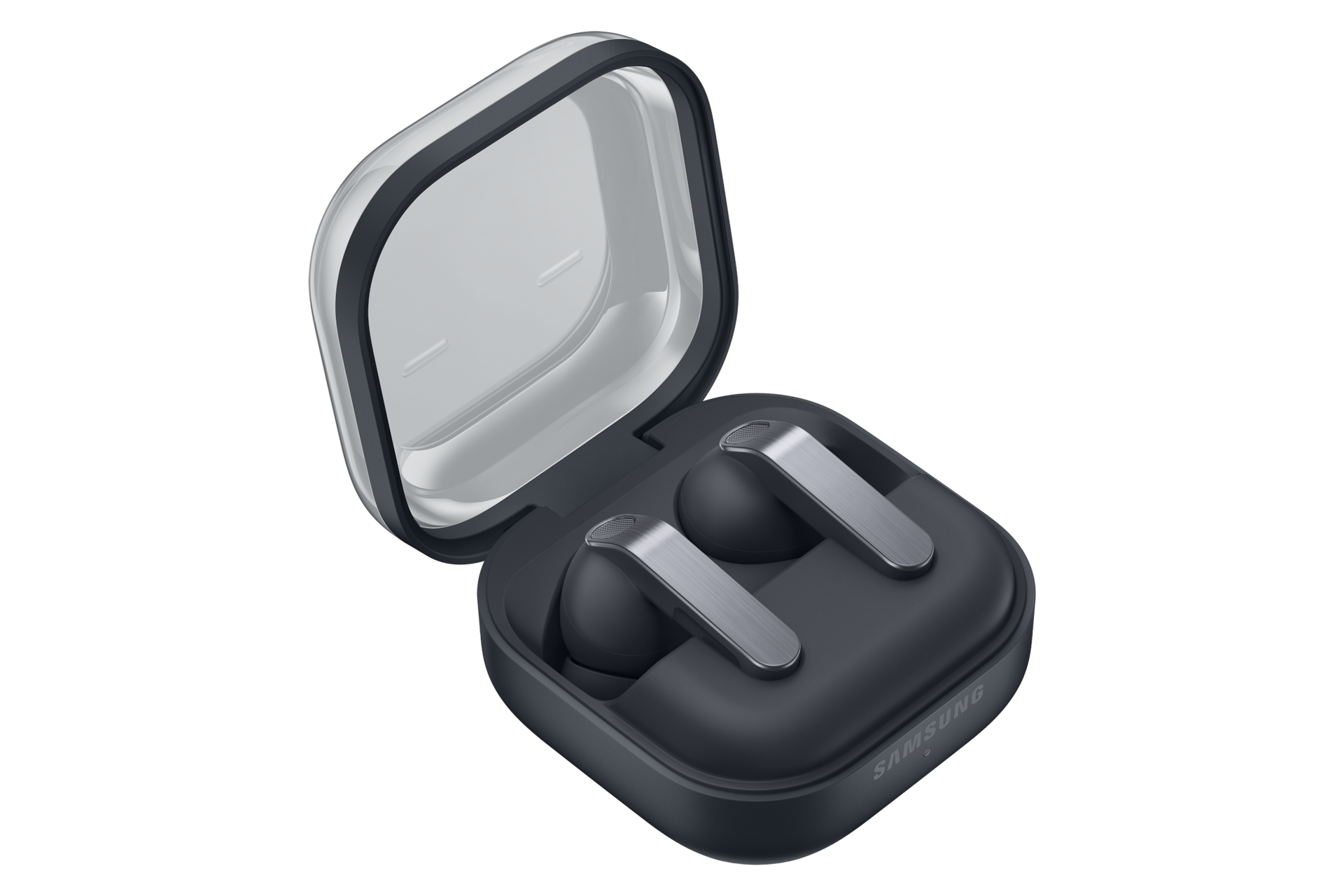 Galaxy Buds4 Pro Case-Opened-Side Black 